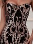 Femmes Plain Noir l'Encolure Bateau Confortable Robe Maxi Sexy