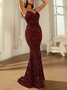 Femmes Plain Or Col V Confortable Robe Maxi Sexy