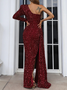 Femmes Plain Rose Confortable Robe Maxi Sexy
