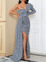 Femmes Plain Rose Confortable Robe Maxi Sexy