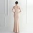 Femmes Plain Abricot Une Épaule Dénudée Confortable Robe Maxi Sexy