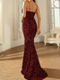 Femmes Plain Or Col V Confortable Robe Maxi Sexy