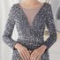 Femmes Plain Gris Col V Confortable Robe Maxi Sexy