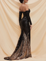 Femmes Plain Rouge Sans Bretelles Confortable Robe Maxi Sexy