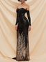 Femmes Plain Rouge Sans Bretelles Confortable Robe Maxi Sexy