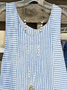 Top Débardeur Tops Femmes Rayé Décontracté Été Polyester Col V Quotidien Plis Mi-long Régulier