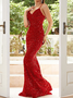 Femmes Plain Or Col V Confortable Robe Maxi Sexy