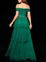Femmes Plain Vert Foncé l'Encolure Bateau Confortable Robe Maxi Sexy