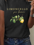 T-shirts Décontracté Été citron Micro-élasticité Quotidien Manches Courtes Régulier Droit Régulier pour Femmes