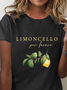 T-shirts Décontracté Été citron Micro-élasticité Quotidien Manches Courtes Régulier Droit Régulier pour Femmes