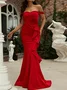 Femmes Plain Brun Col Rond Confortable Robe Maxi Sexy