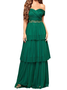 Femmes Plain Vert Foncé l'Encolure Bateau Confortable Robe Maxi Sexy