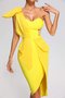 Femmes Plain Jaune Confortable Robe Maxi Sexy