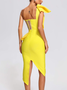 Femmes Plain Jaune Confortable Robe Maxi Sexy