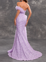 Femmes Plain Violet Clair Sans Bretelles Confortable Robe Maxi Sexy