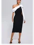 Femmes Plain Noir Sans Bretelles Confortable Robe Maxi Sexy