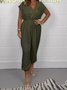 Combinaisons Femmes Décontracté Plain Été Naturel Quotidien Coupe Régulière Pantalon à la cheville Régulier Poche Couture