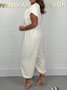 Combinaisons Femmes Décontracté Plain Été Naturel Quotidien Coupe Régulière Pantalon à la cheville Régulier Poche Couture