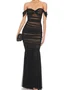 Femmes Plain Noir Sans Bretelles Confortable Robe Maxi Sexy