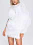 Femmes Plain Blanc Sans Bretelles Confortable Mini Robe Sexy