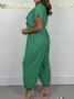 Combinaisons Femmes Décontracté Plain Été Naturel Quotidien Coupe Régulière Pantalon à la cheville Régulier Poche Couture