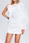 Femmes Plain Blanc Sans Bretelles Confortable Mini Robe Sexy