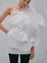 Femmes Plain Blanc Sans Bretelles Confortable Mini Robe Sexy