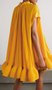 Femmes Plain Orange Col Rond Confortable Mini Robe Sexy