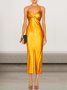 Femmes Plain Or Col V Confortable Robe Maxi Sexy