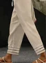 Pantalons Décontracté Plain Printemps / Automne Aucune élasticité Ample Coton Et Lin Pantalon droit Droit Non Ceinture pour Femmes