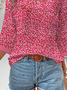 Chemisiers1 Décontracté Floral Printemps / Automne Micro-élasticité Coupe Régulière Manches trois quarts Régulier Droit Régulier pour Femmes