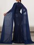 Femmes Plain Bleu Violacé Col Rond Confortable Robe Maxi Sexy