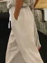 Pantalons Décontracté Plain Printemps / Automne Aucune élasticité Ample Coton Et Lin Pantalon droit Droit Non Ceinture pour Femmes