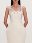 Femmes Floral Blanc Cassé à Bretelles Confortable Robe Mi-Longue Sexy