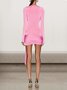 Femmes Plain Rose Confortable Mini Robe Sexy