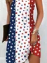 Femmes Le jour de l'indépendance (Drapeau) Multicolore Col V Confortable Robe Maxi Décontracté