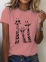 T-shirts Décontracté Été Cerf Coton Meilleure vente Manches Courtes Col Rond Droit Régulier pour Femmes