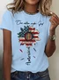 T-shirts Femmes Décontracté Été Le jour de l'indépendance (Drapeau) Manches Courtes Régulier Régulier Le jour de l'indépendance Élasticité moyenne Oui