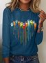 T-shirts Décontracté Printemps / Automne Coeur/cordé Ample Jersey Standard Régulier Droit Régulier pour Femmes