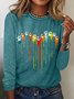 T-shirts Décontracté Printemps / Automne Coeur/cordé Ample Jersey Standard Régulier Droit Régulier pour Femmes