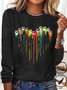 T-shirts Décontracté Printemps / Automne Coeur/cordé Ample Jersey Standard Régulier Droit Régulier pour Femmes