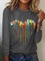 T-shirts Décontracté Printemps / Automne Coeur/cordé Ample Jersey Standard Régulier Droit Régulier pour Femmes