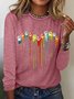 T-shirts Décontracté Printemps / Automne Coeur/cordé Ample Jersey Standard Régulier Droit Régulier pour Femmes