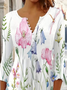 Chemisiers1 Femmes Décontracté Floral Été Polyester Naturel Demi Manche Col Rond Régulier Boucle