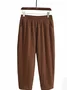 Pantalons Décontracté Plain Printemps / Automne Coton Naturel Quotidien Ample Pantalon à la cheville Droit pour Femmes