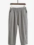 Pantalons Décontracté Plain Printemps / Automne Coton Naturel Quotidien Ample Pantalon à la cheville Droit pour Femmes