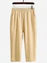 Pantalons Décontracté Plain Printemps / Automne Coton Naturel Quotidien Ample Pantalon à la cheville Droit pour Femmes