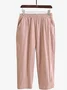 Pantalons Décontracté Plain Printemps / Automne Coton Naturel Quotidien Ample Pantalon à la cheville Droit pour Femmes