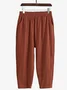Pantalons Décontracté Plain Printemps / Automne Coton Naturel Quotidien Ample Pantalon à la cheville Droit pour Femmes