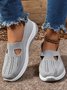 Chaussures à Tige Basse Décontracté Plain Toutes Les Saisons Quotidien à Talon Plat à Bout Ouvert Tulle Tissu de Maille Chaussures à Tige Basse pour Femmes